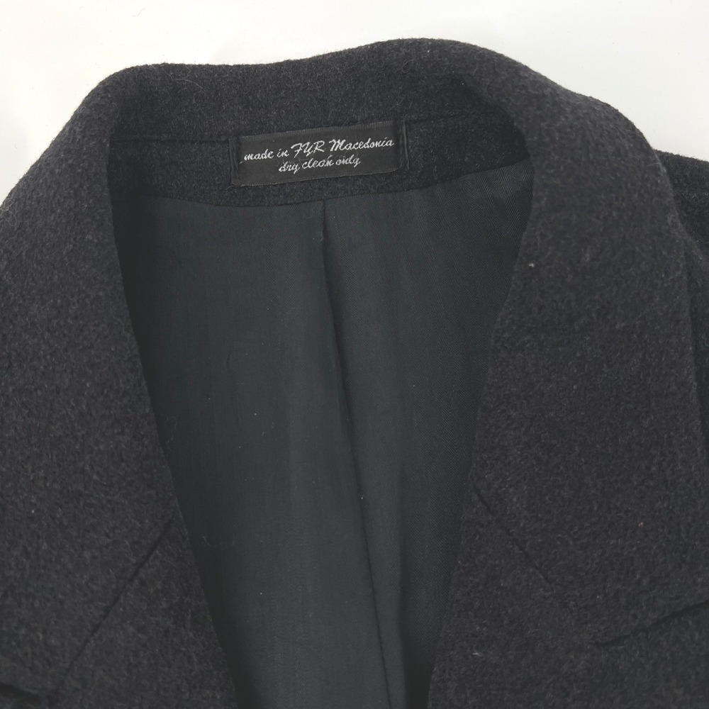 John Ashford Men's‎ 40R 100% Wool Double Breasted Overcoat Topcoat Charcoal Gray - Picture 4 of 10
